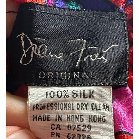 Diane Fres Original 100% Silk Midi Skirt Abstract Fish Print Size Small? Vintage - Picture 6 of 6